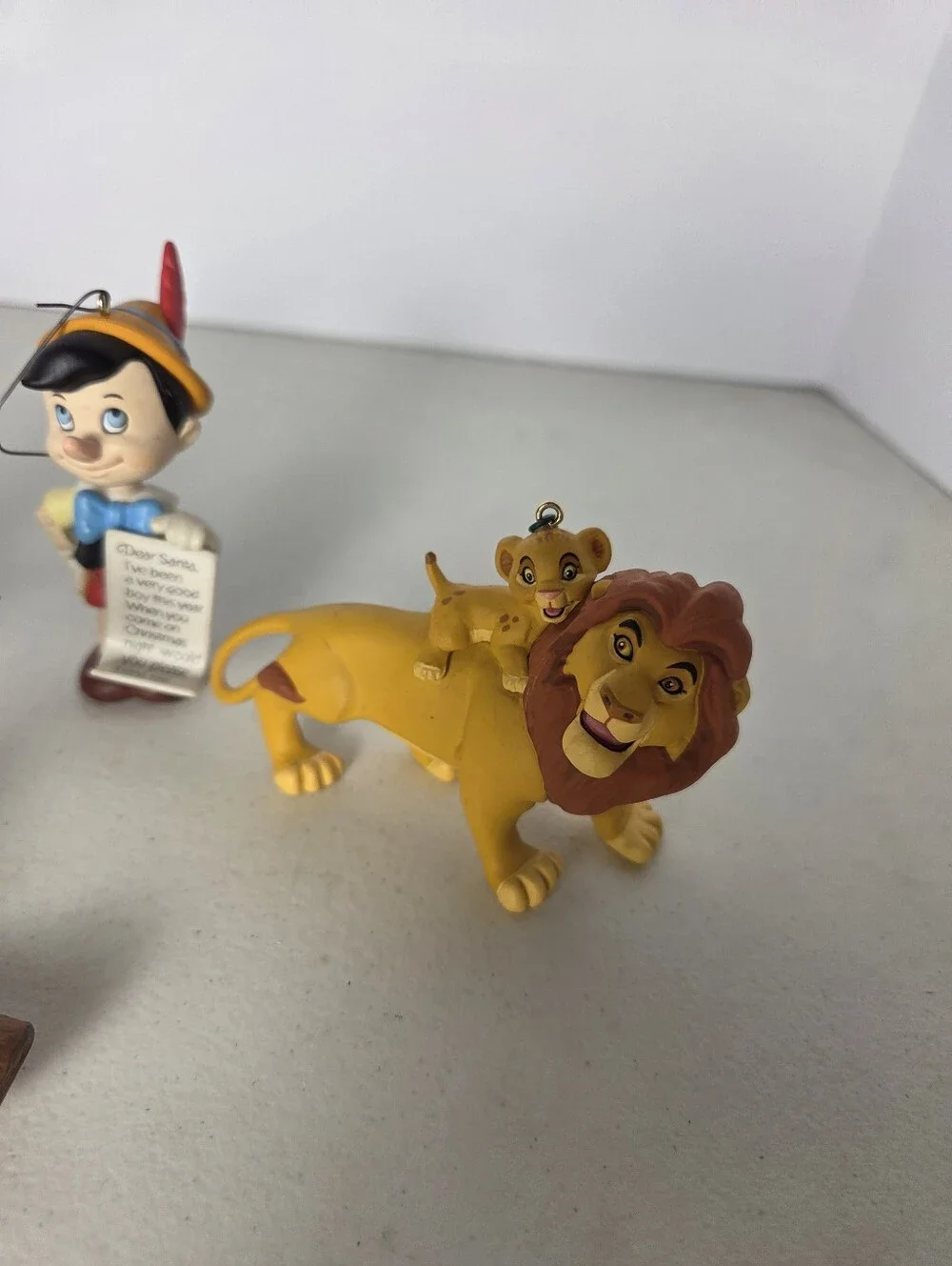 Lot of 5 Vintage Disney Ornaments Figurines Grolier Hallmark Beast Simba